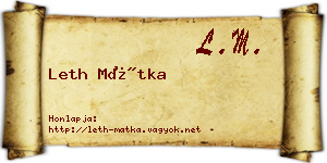 Leth Mátka névjegykártya