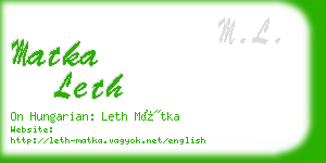 matka leth business card